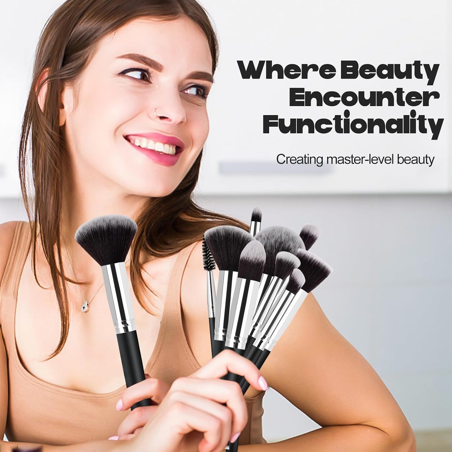 Makeup Brushes Set Gifts for Women, Christmas Stocking Stuffers for Women Teen Girls Wife Sister 13 Pcs Premium Kit with Foundation Concealer Blush Sponge Professional Beauty Blenders Accessories